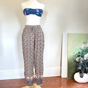 Natural Life Boho Floral Harem Pants Women M NWT Festival Jogger Hippie Cottage